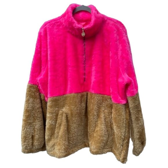 SOLD Lilly Pulitzer NWT Pink Isle You Earned It Colorblock Keala Sherpa XXL - Picture 3 of 15